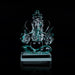 Ganesh Murti Sitting On Base - 2.5 x 1.5 Inches | 2In1 Crystal Statue/Ganpati Murti/ Vinayaka Statue for Pooja - Sphatik & Semi Precious Stone Murties