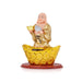 Solar Powered Laughing Buddha Statue With Waving Fan - 6 X 4.5 Inches | Standing Happy Man Idol/ Buddha Decor - Table Stand Accessories