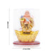 Solar Powered Laughing Buddha Statue With Waving Fan - 6 X 4.5 Inches | Standing Happy Man Idol/ Buddha Decor - Table Stand Accessories