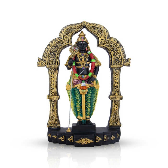 Murugan Statue With Arch - 14 x 10.5 Inches | Resin Statue/ Murugan Idol for Pooja - Fibre Murties