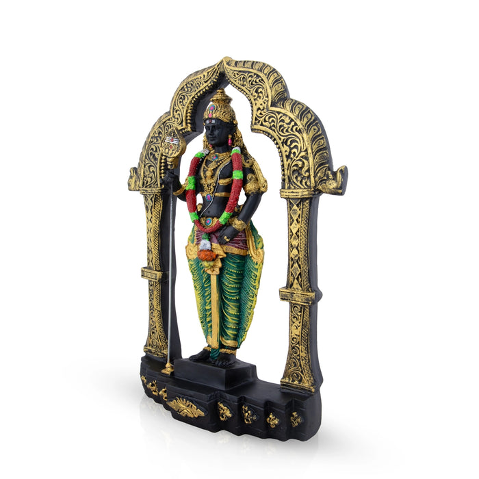 Murugan Statue With Arch - 14 x 10.5 Inches | Resin Statue/ Murugan Idol for Pooja - Fibre Murties