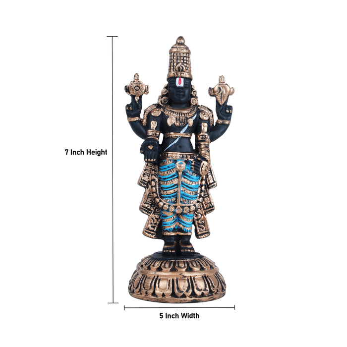 Balaji Murti - 7 x 5 Inches | Tirupati Balaji Idol/ Resin Balaji Statue for Home Decor