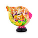 Ganesh Murti Sitting On Shankh - 7.5 x 7 Inches | Marble Dust Murti/ Coloured Ganpati Murti for Pooja - Fibre Murties
