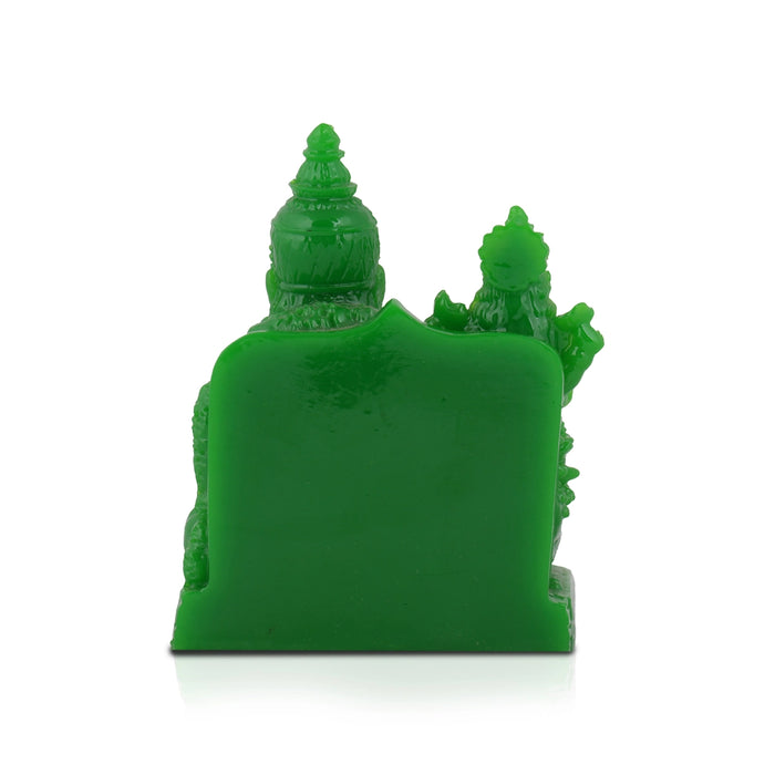 Laxmi Kuber Statue - 3 x 4 Inches Green | Resin Lakshmi Kuber Idol/ Laxmi Kuber Idol for Pooja - Fibre Murties
