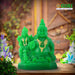 Laxmi Kuber Statue - 3 x 4 Inches Green | Resin Lakshmi Kuber Idol/ Laxmi Kuber Idol for Pooja - Fibre Murties