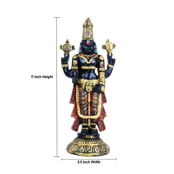 Balaji Murti - 11 Inches | Tirupati Balaji Idol/ Resin Balaji Statue for Home Decor