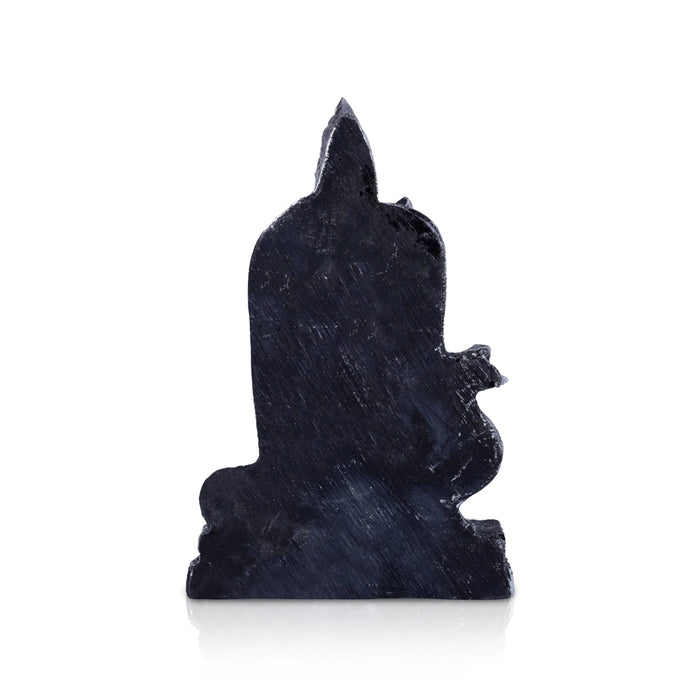 Murugan Statue With Peacock - 4 x 2.5 Inches | Resin Murugan Murti/Antique Silver Polish Murugan Silai for Home - Fibre Murties