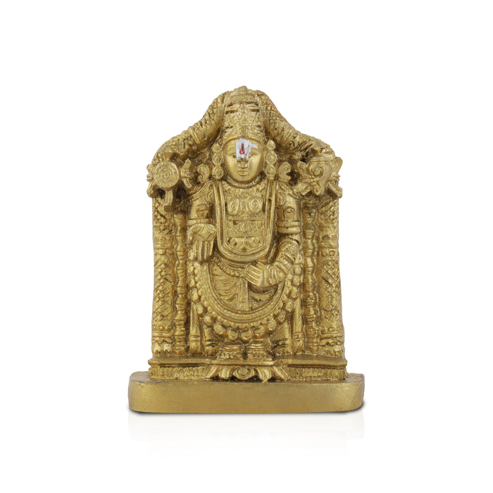 Balaji Murti - 3 Inch | Resin Tirupati Balaji Idol/ Brass Polish Balaji Statue for Pooja/ Assorted Design