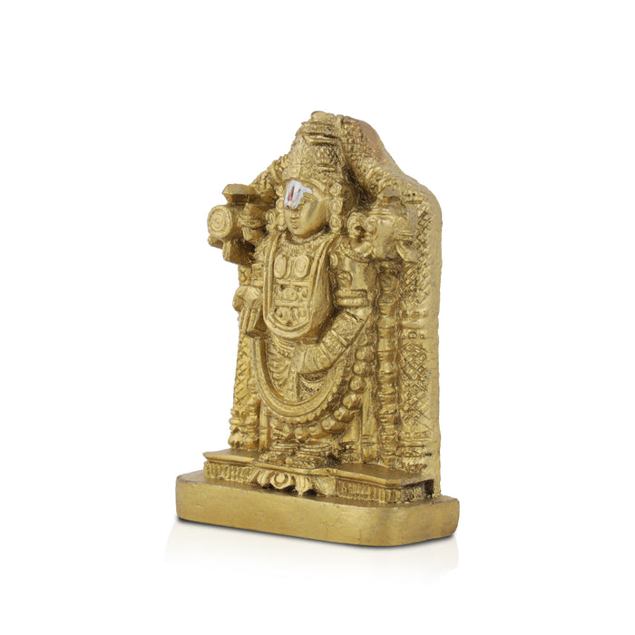 Balaji Murti - 3 Inch | Resin Tirupati Balaji Idol/ Brass Polish Balaji Statue for Pooja/ Assorted Design