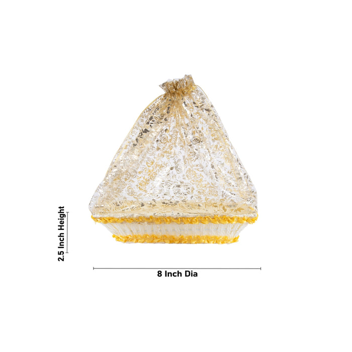 Gift Hamper Basket With Net Cover - 2.5 x 8 Inches | Decorated Basket/ Wedding Gift Basket - Bags & Pouches