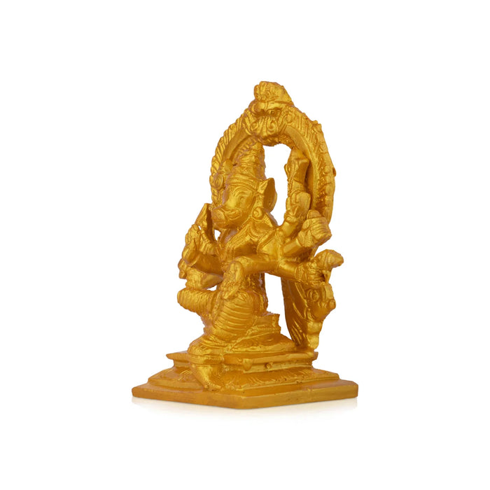 Varahi Idol - 4 x 3.5 Inches | Resin Statue/ Gold Finish Varahi Amman Statue for Worship