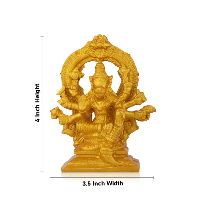 Varahi Idol - 4 x 3.5 Inches | Resin Statue/ Gold Finish Varahi Amman Statue for Worship - Fibre Murties