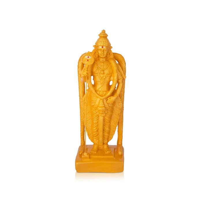 Murugan Statue - 9.5 x 5.5 Inches | Resin Statue/ Antique Finish Muruga Statue for Pooja - Fibre Murties