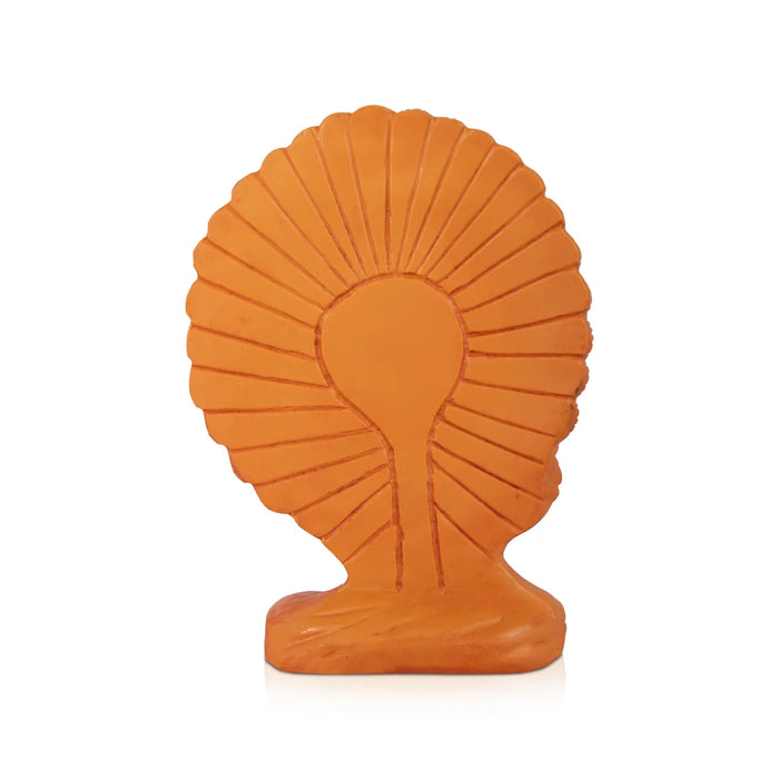 Mayil Murugan - 8.5 x 6 Inches | Resin Statue/ Wooden Finish Peacock Murugar for Pooja - Fibre Murties