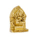 Saraswati Murti Sitting On Lotus - 4.5 x 3.25 Inches | Resin Statue/ Gold Polish Saraswathy Idol for Pooja - Fibre Murties