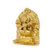 Saraswati Murti Sitting On Lotus - 4.5 x 3.25 Inches | Resin Statue/ Gold Polish Saraswathy Idol for Pooja - Fibre Murties