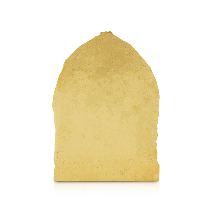 Saraswati Murti Sitting On Lotus - 4.5 x 3.25 Inches | Resin Statue/ Gold Polish Saraswathy Idol for Pooja - Fibre Murties