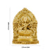 Saraswati Murti Sitting On Lotus - 4.5 x 3.25 Inches | Resin Statue/ Gold Polish Saraswathy Idol for Pooja - Fibre Murties
