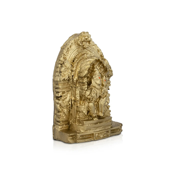 Lakshmi Narasimhar Idol - 4.5 x 3.25 Inches | Resin Statue/ Antique Polish Lakshmi Narasimha Statue for Pooja
