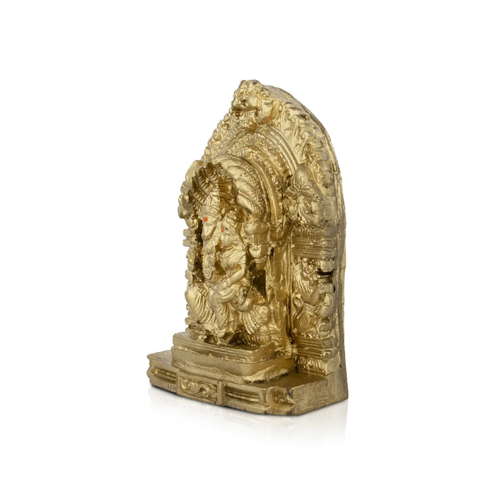Lakshmi Narasimhar Idol - 4.5 x 3.25 Inches | Resin Statue/ Antique Polish Lakshmi Narasimha Statue for Pooja