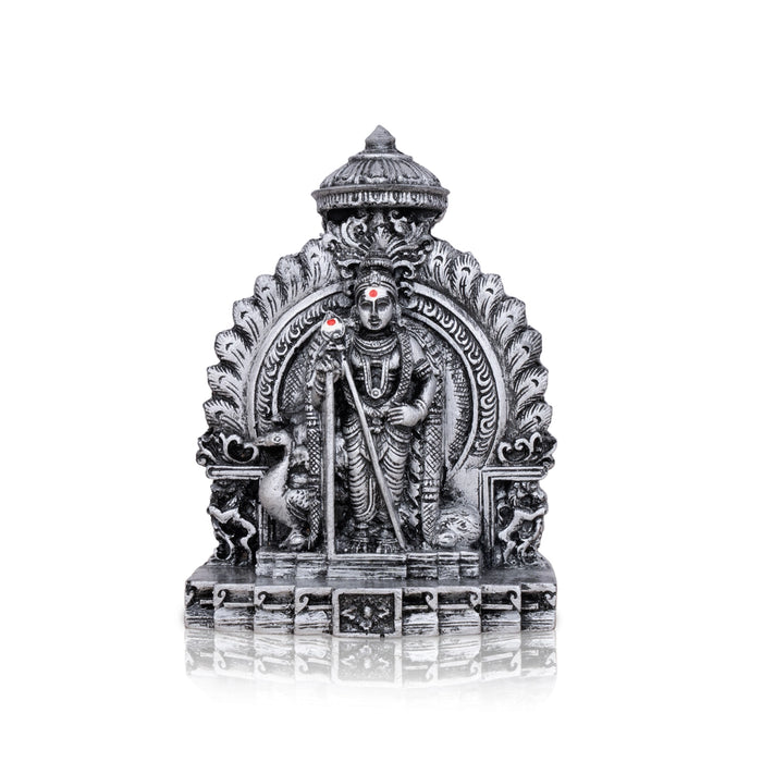 Mayil Murugan Statue - 5 x 4 Inches | Resin Statue/ Stone Polish Peacock Murugan Idol for Pooja/ 310 Gms Approx - Fibre Murties