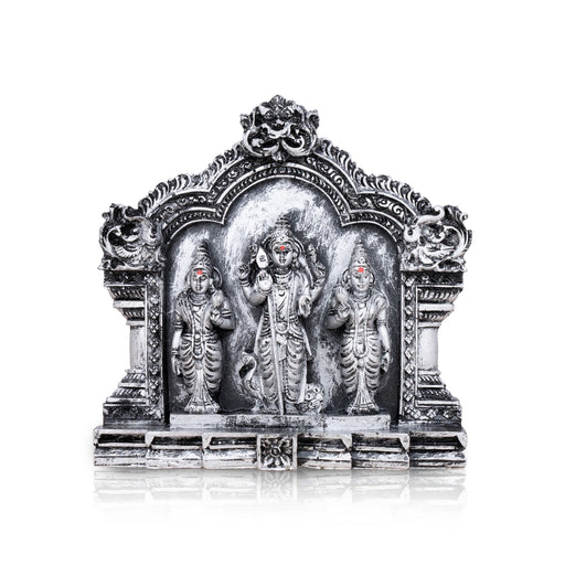 Murugan Valli Deivanai Statue - 5 x 5 Inches | Resin Statue/ Stone Polish Murugan Valli Deivanai Idol for Pooja - Fibre Murties