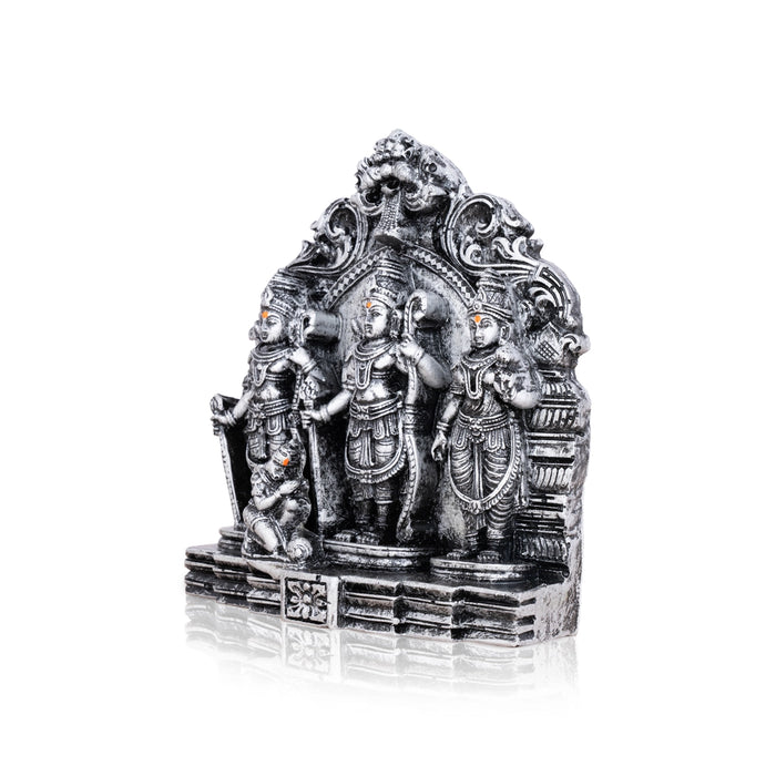 Ram Darbar Murti with Arch - 5.5 x 5 Inches | Resin Statue/ Stone Polish Ram Darbar Idol for Pooja/ 545 Gms - Fibre Murties