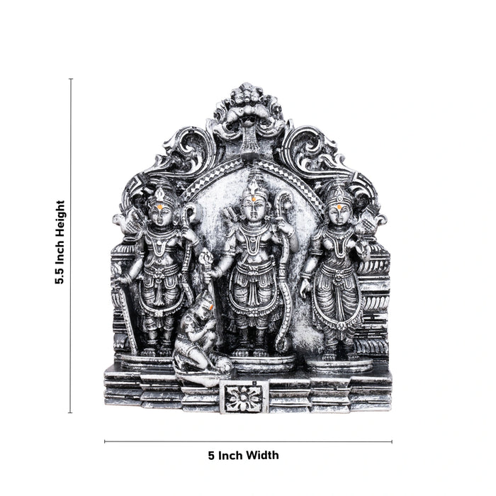 Ram Darbar Murti with Arch - 5.5 x 5 Inches | Resin Statue/ Stone Polish Ram Darbar Idol for Pooja/ 545 Gms - Fibre Murties