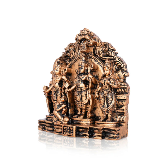 Ram Darbar Murti with Arch - 5.5 x 5 Inches | Resin Statue/ Copper Polish Ram Darbar Idol for Pooja/ 545 Gms - Fibre Murties