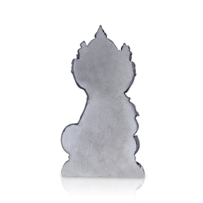 Murugan Statue With Peacock- 7.5 x 4 Inches | Resin Murugan Murti/Antique Silver Polish Murugan Silai for Home - Fibre Murties