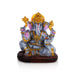 Ganesh Murti Sitting On Base - 7 X 6 Inches | Resin Statue/Ganpati Murti/ Vinayaka Idol For Pooja & Home Decor - Fibre Murties
