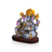 Ganesh Murti Sitting On Base - 7 X 6 Inches | Resin Statue/Ganpati Murti/ Vinayaka Idol For Pooja & Home Decor - Fibre Murties