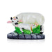 Cow With Calf Idol Witn Base - 3.5 x 4.5 Inches | Resin Statue/ Kamdhenu Cow With Calf Statue for Home Decor - Table Stand Accessories
