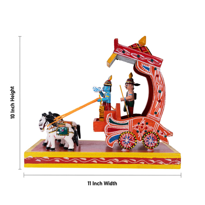 Radham Kondapalli Toy - 10 x 11 Inches | Ratham Wooden Statue/ Handmade Showpiece for Home Decor - Kondapalli Wooden Toys