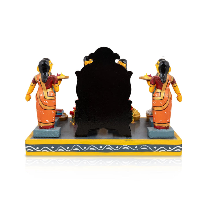 Seemantham Kondapalli Bommalu- 7 X 9.5 Inches | Wood Sculpture/Golu Doll/Kolu Bommai For Navaratri Golu Display - Kondapalli Wooden Toys