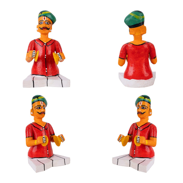 Wedding Kondapalli Toy Set - 8 x 11 Inches | Wooden Statue/ Marriage Handmade Showpiece for Home Decor - Kondapalli Wooden Toys