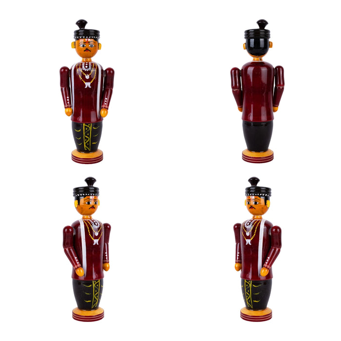 Wedding Kondapalli Toy Set - 8 x 11 Inches | Wooden Statue/ Marriage Handmade Showpiece for Home Decor - Kondapalli Wooden Toys