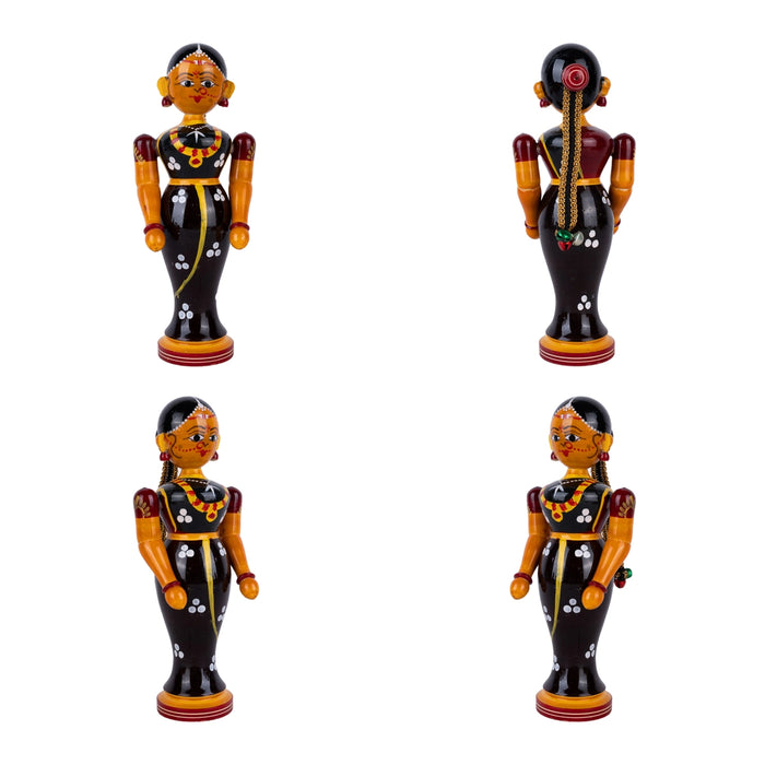 Wedding Kondapalli Toy Set - 8 x 11 Inches | Wooden Statue/ Marriage Handmade Showpiece for Home Decor - Kondapalli Wooden Toys