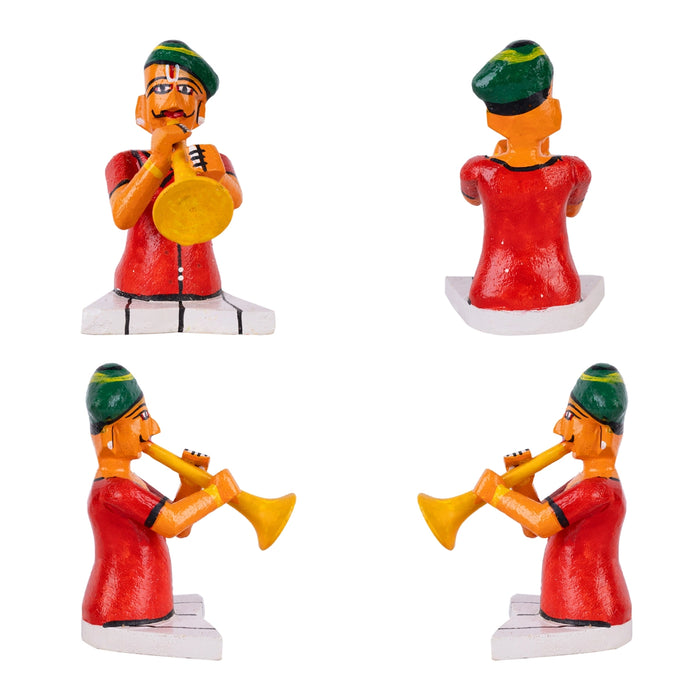 Wedding Kondapalli Toy Set - 8 x 11 Inches | Wooden Statue/ Marriage Handmade Showpiece for Home Decor - Kondapalli Wooden Toys