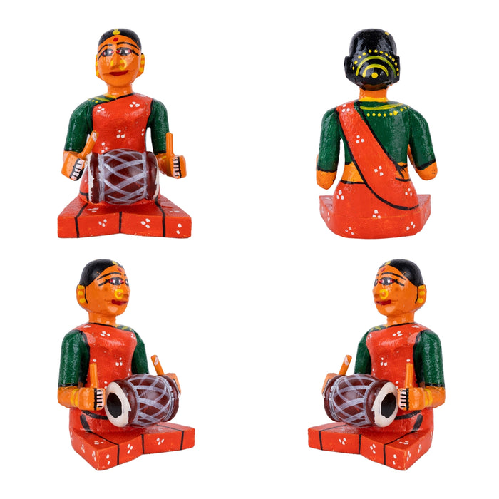 Wedding Kondapalli Toy Set - 8 x 11 Inches | Wooden Statue/ Marriage Handmade Showpiece for Home Decor - Kondapalli Wooden Toys