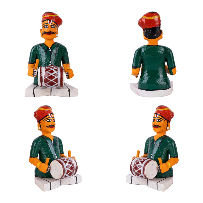 Wedding Kondapalli Toy Set - 8 x 11 Inches | Wooden Statue/ Marriage Handmade Showpiece for Home Decor - Kondapalli Wooden Toys