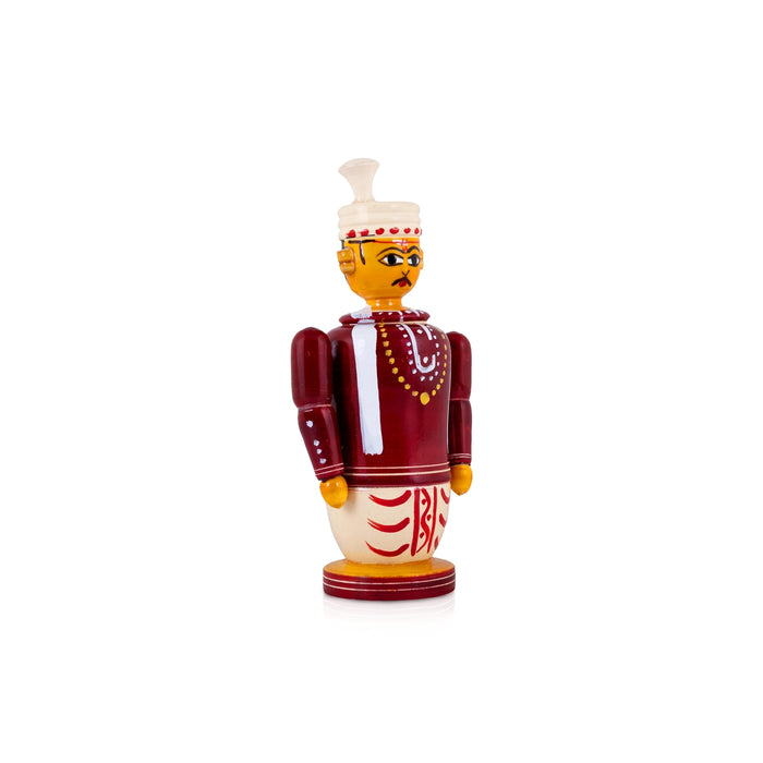 Kondapalli Wedding Couple Statue - 6 x 2.5 Inches | Wooden Statue / Decorative Idol for Cultural & Festive Decor