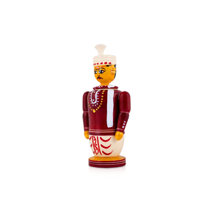 Kondapalli Wedding Couple Statue - 6 x 2.5 Inches | Wooden Statue / Decorative Idol for Cultural & Festive Decor