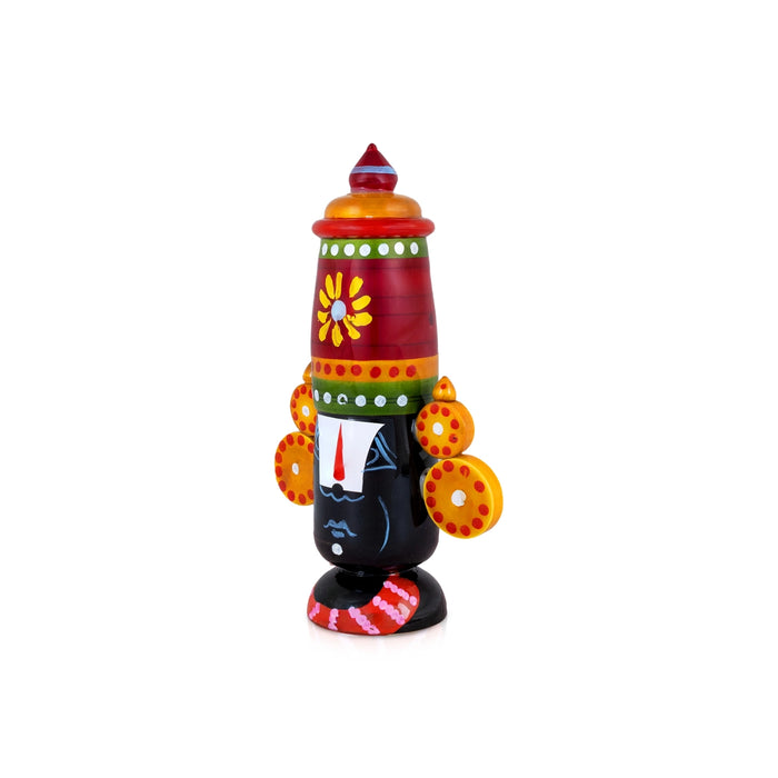 Balaji Face Idol - 7 x 4 Inches | Hand-Painted Perumal Statue/ Venkateswara Decorative Showpiece for Home Decor