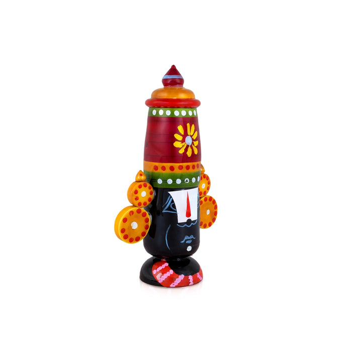 Balaji Face Idol - 7 x 4 Inches | Hand-Painted Perumal Statue/ Venkateswara Decorative Showpiece for Home Decor
