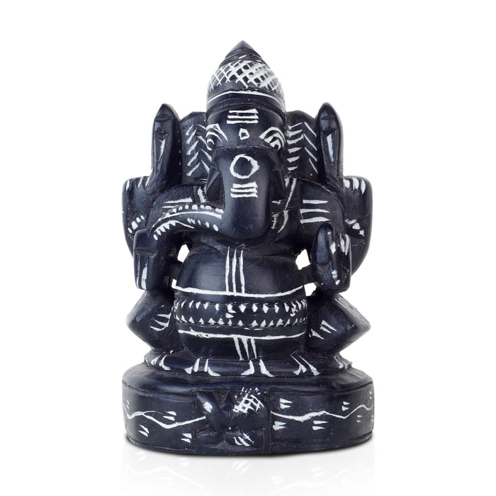 Ganesh Murti - 5.5 Inches | Soft Stone Ganapati Murti/ Ganapati Idol/ Vinayagar Statue for Pooja