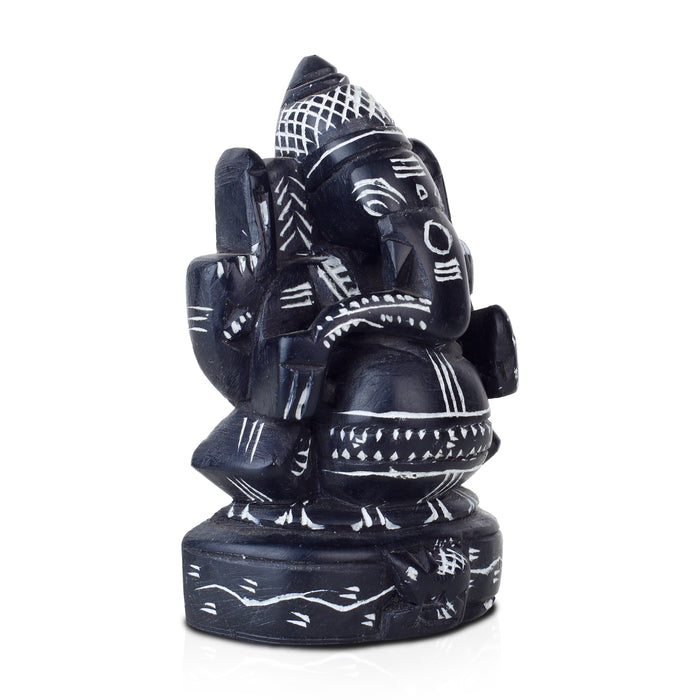 Ganesh Murti - 5.5 Inches | Soft Stone Ganapati Murti/ Ganapati Idol/ Vinayagar Statue for Pooja