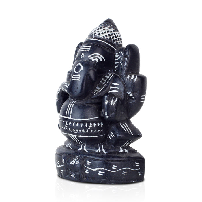 Ganesh Murti - 5.5 Inches | Soft Stone Ganapati Murti/ Ganapati Idol/ Vinayagar Statue for Pooja