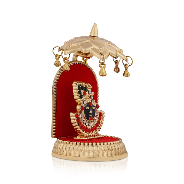 Shrinath Ji With Umbrella - 4.5 x 2.5 Inches | Car Dashboard Photo Stand /Car Photo Stand/ Photo Stand for Car