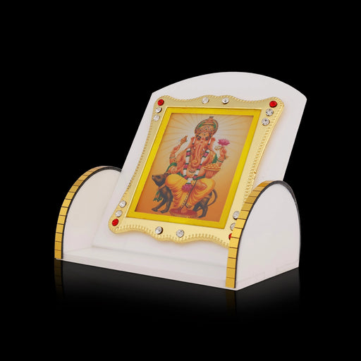 Ganesha Acrylic Photo Frame - 2 x 2 Inches | Photo Acrylic Frame/ Acrylic Photo Stand for Car Decor - Resin / Fiber / Marble Dust Murties